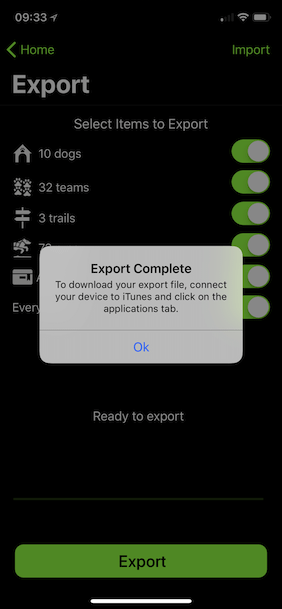 Export Dialog